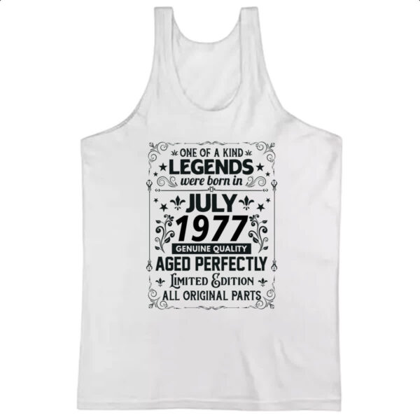 Camiseta Regata Legends Were Born JUL-1977