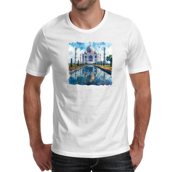 Camiseta Unissex Taj Mahal watercolor - Imagem 2