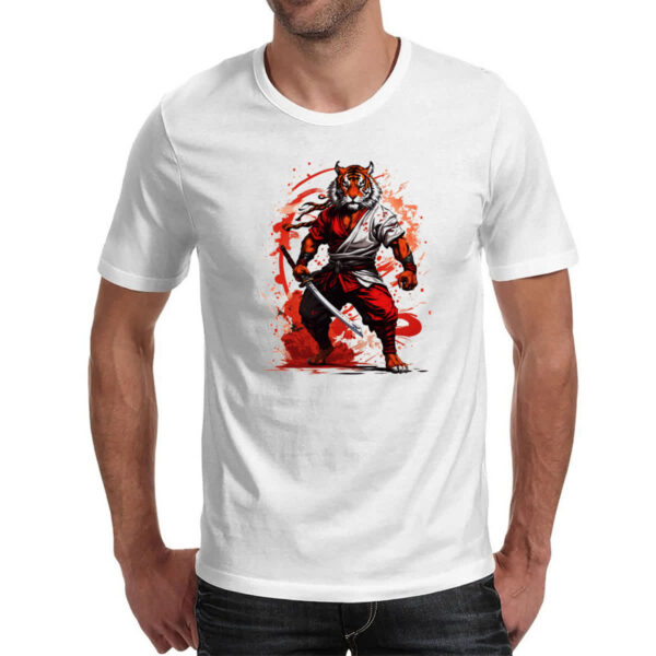 Camiseta Unissex Tigre samurai splash arte - Imagem 2