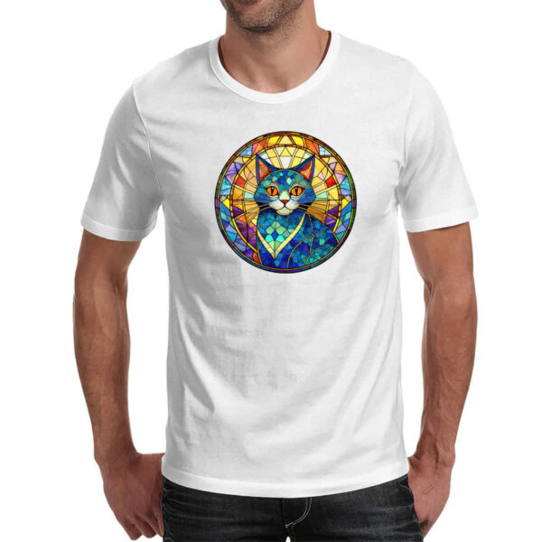 Camiseta Unissex Vitral Gato - Imagem 2