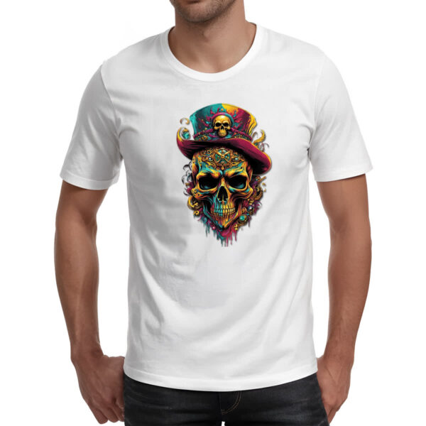 Camiseta Unissex Cranio pirata joias - Imagem 2