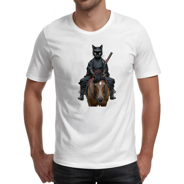 Camiseta Unissex Gato preto samurai - Imagem 2