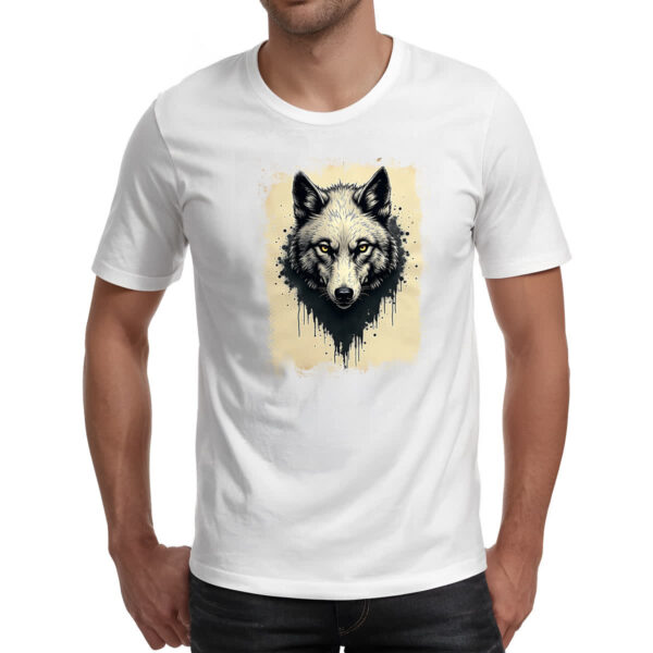 Camiseta Unissex Lobo face pintura em papiro - Imagem 2