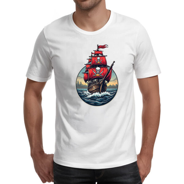 Camiseta Unissex Navio Pirata circle logo - Imagem 2