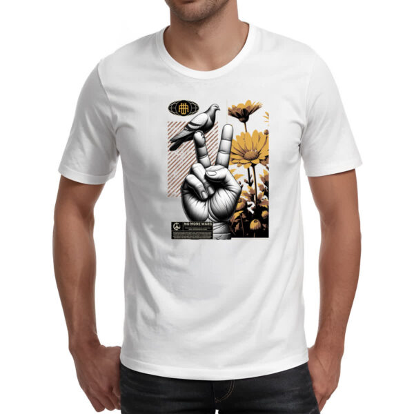 Camiseta Unissex No more wars peace and bird - Imagem 2