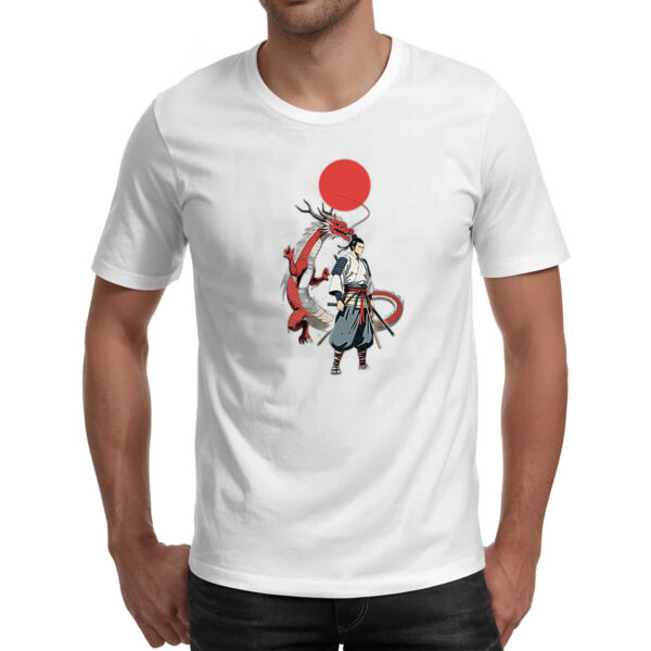 Camiseta Unissex Samurai Dragao sol nascente - Imagem 2