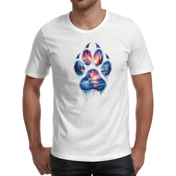 Camiseta Unissex Urso Polar Pata Paisagem - Imagem 2