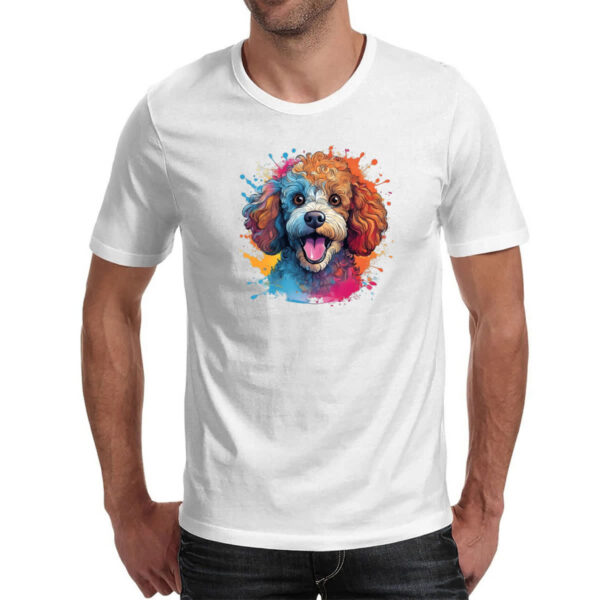 Camiseta Unissex Poodle watercolor art - Imagem 2