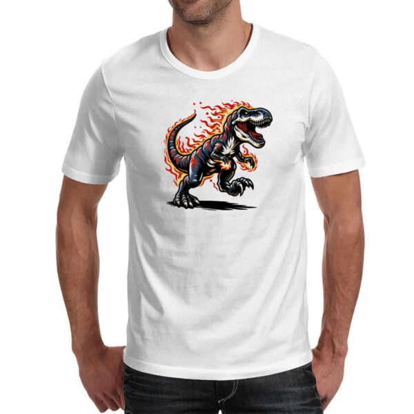 Camiseta Unissex T-Rex flamejante - Imagem 2