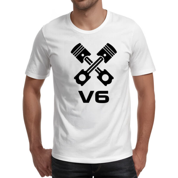Camiseta Unissex Carro V6 Pistao - Imagem 2