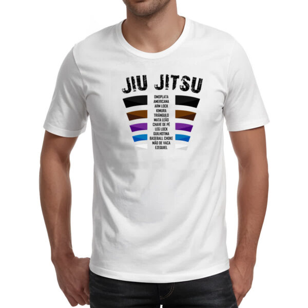 Camiseta Unissex Jiu Jitsu faixas e golpes - Imagem 2