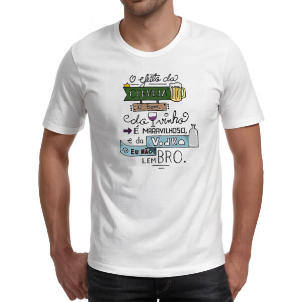 Camiseta Unissex Efeito cerveja vinho e vodka - Imagem 2