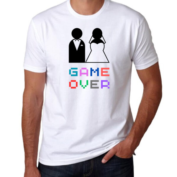 Camiseta Unissex Casamento Game Over - Imagem 3