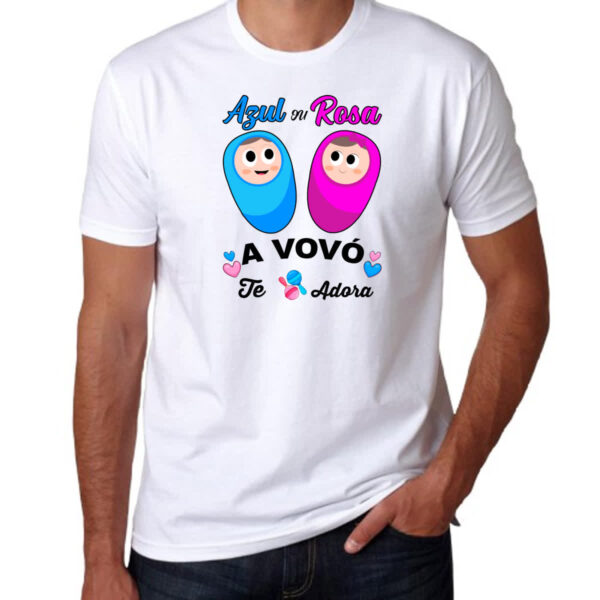 Camiseta Unissex Cha Revelacao a Vovo te adora - Imagem 3