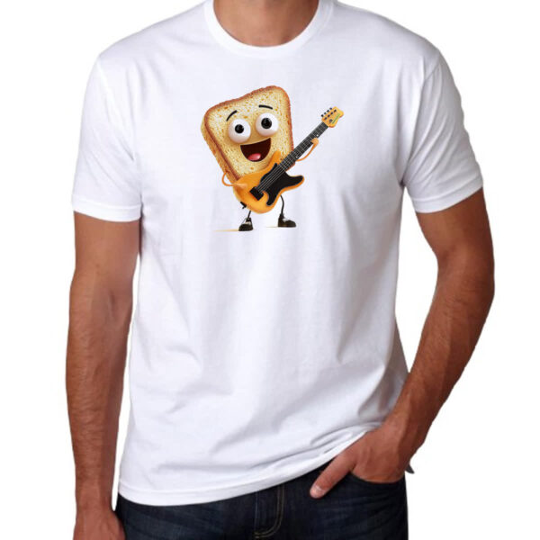 Camiseta Unissex Pao de forma guitarrista - Imagem 3