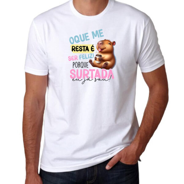 Camiseta Unissex Capivara resta ser feliz - Imagem 3