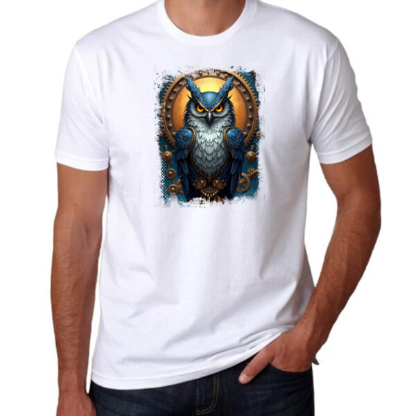 Camiseta Unissex Coruja Steampunk Style - Imagem 3