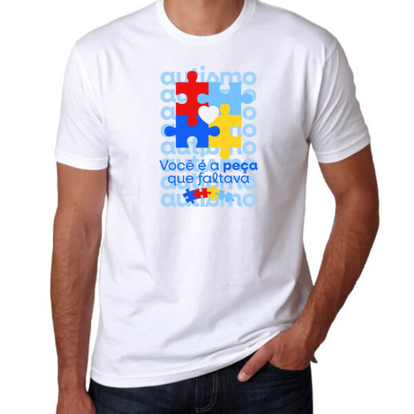 Camiseta Unissex Autismo peca que faltava - Imagem 3