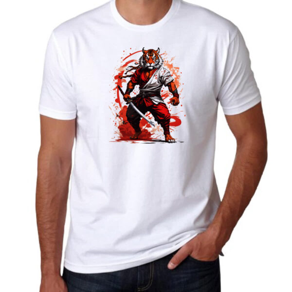 Camiseta Unissex Tigre samurai splash arte - Imagem 3
