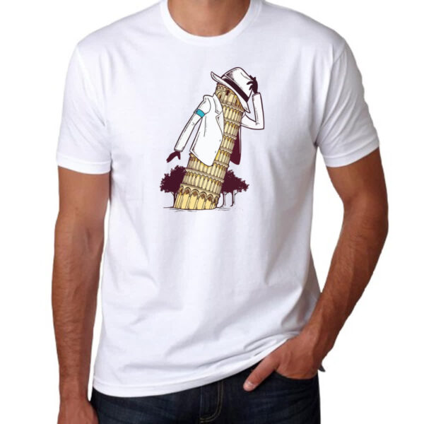 Camiseta Unissex Torre Pizza Jackson Smooth Criminal - Imagem 3