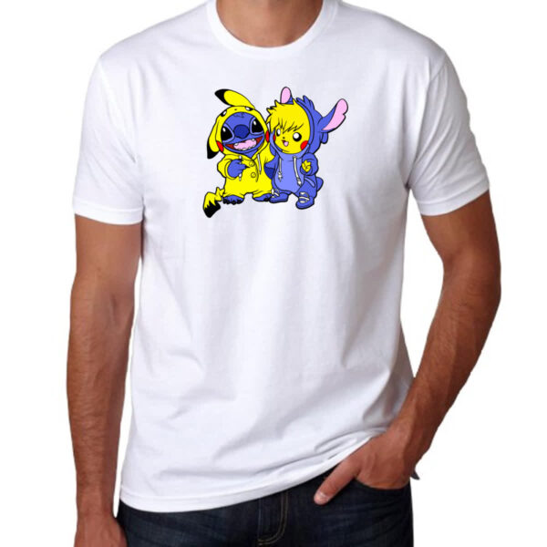 Camiseta Unissex Stitch and Pikachu - Imagem 3