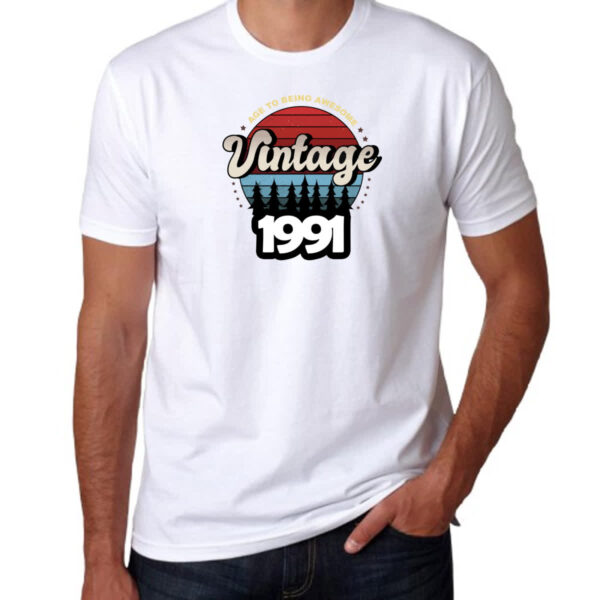 Camiseta Unissex Vintage being awesome 1991 - Imagem 3