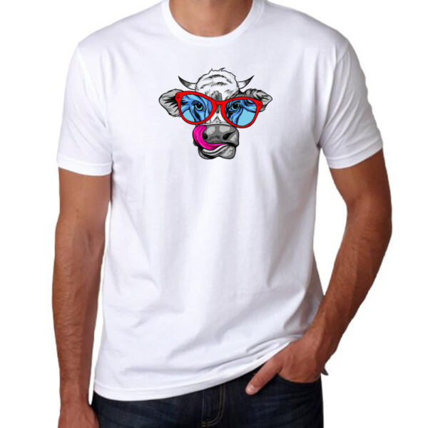 Camiseta Unissex Vaca Doida Lambendo Oculos Vermelhos - Image 3