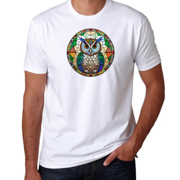 Camiseta Unissex Vitral Coruja - Imagem 3