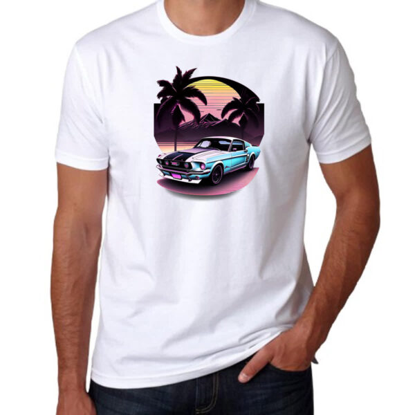 Camiseta Unissex Mustang Sunset Arte - Imagem 3