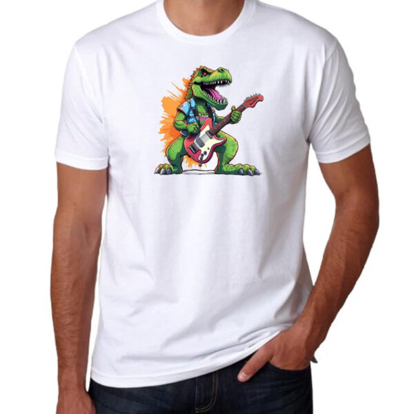 Camiseta Unissex T-Rex Guitarrista - Imagem 3