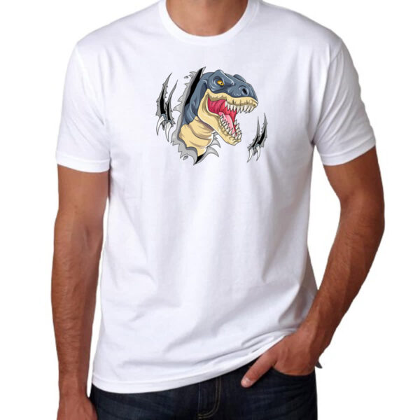 Camiseta Unissex T-Rex rasgando a camisa - Imagem 3