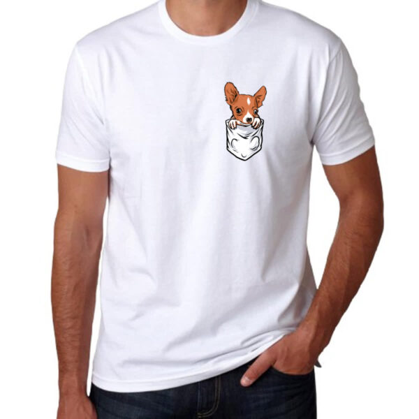 Camiseta Unissex Cachorro Chihuahua no bolso - Imagem 3