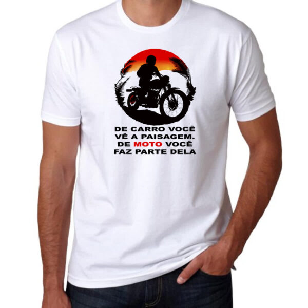 Camiseta Unissex Moto parte da paisagem - Imagem 3