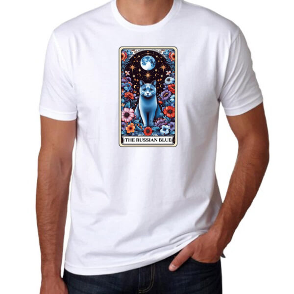 Camiseta Unissex Taro gato Azul russo - Imagem 3