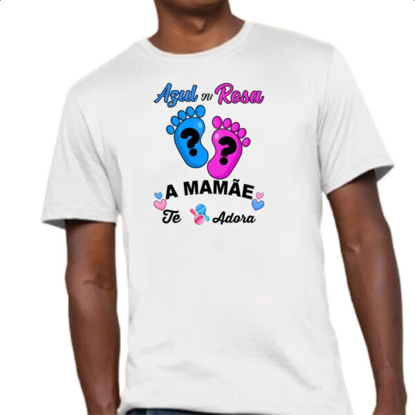Camiseta Unissex Cha Revelacao Mamae te adora - Imagem 4