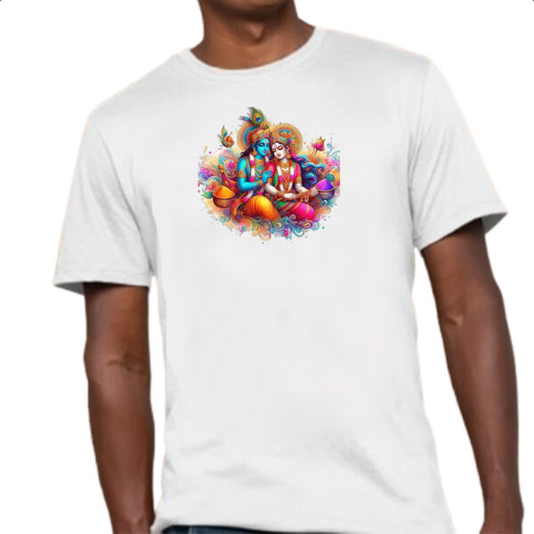 Camiseta Unissex Holi Radha Krishna - Imagem 4