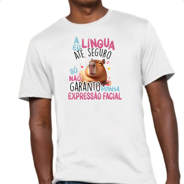 Camiseta Unissex Capivara lingua eu seguro - Imagem 4