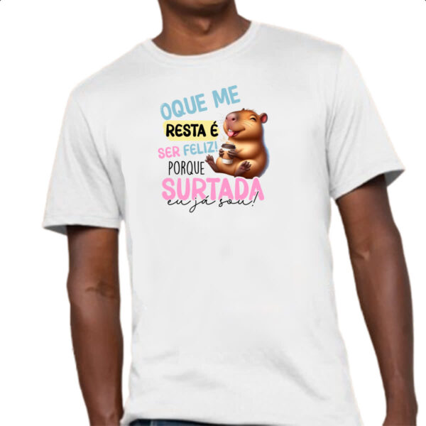 Camiseta Unissex Capivara resta ser feliz - Imagem 4