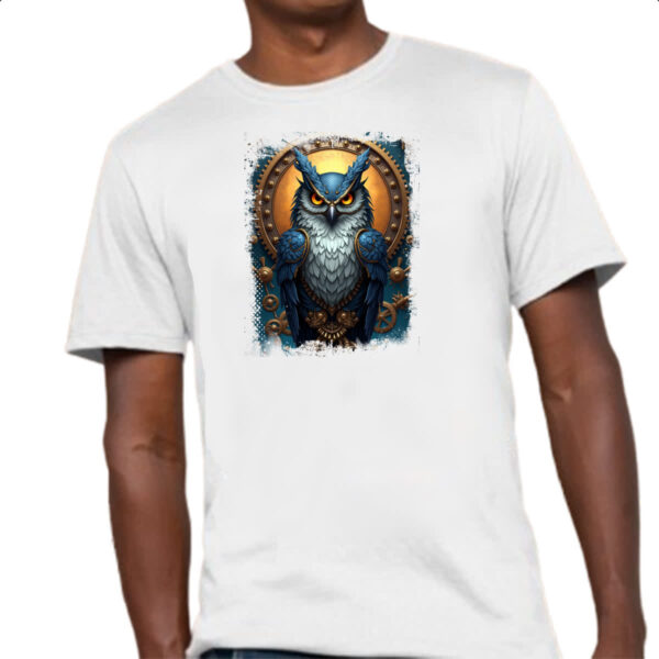 Camiseta Unissex Coruja Steampunk Style - Imagem 4