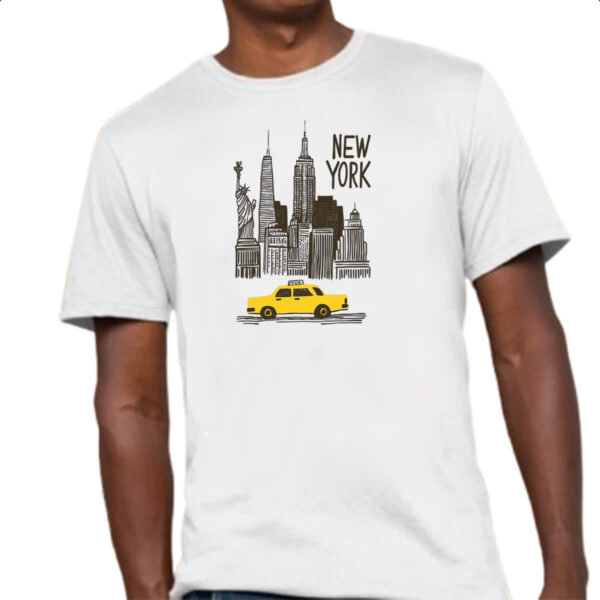 Camiseta Unissex New York Pintura Nanquim - Imagem 4