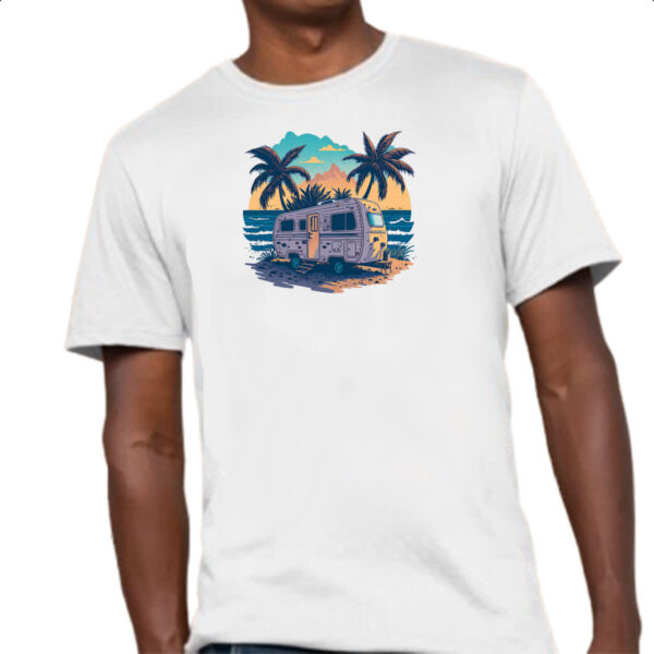 Camiseta Unissex Trailer Acampamento Sunset - Imagem 4