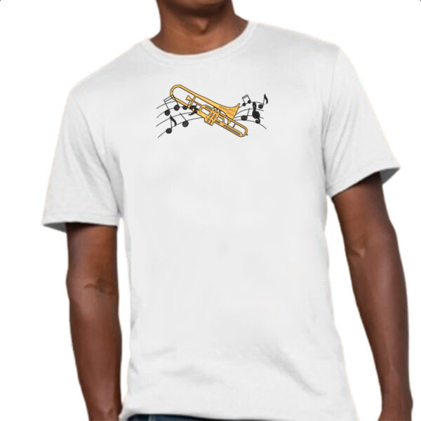 Camiseta Unissex Trombone notas musicais - Imagem 4