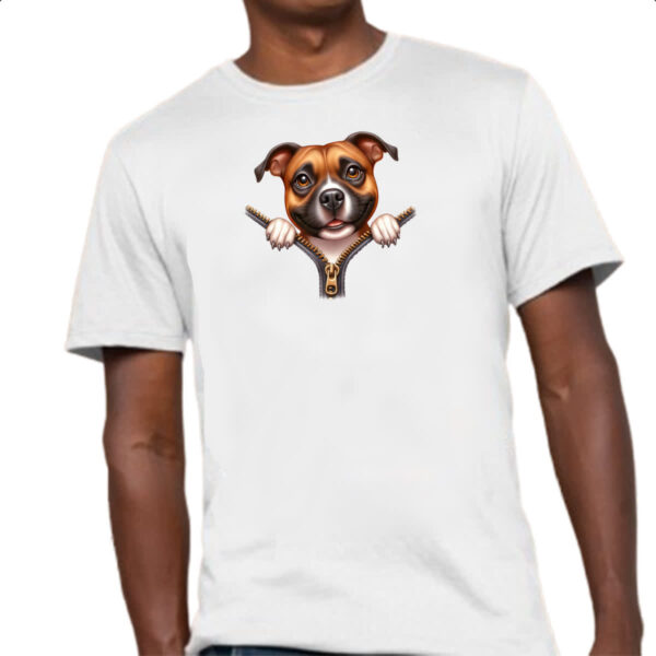 Camiseta Unissex Staffordshire Bull Terrier no Ziper - Imagem 4