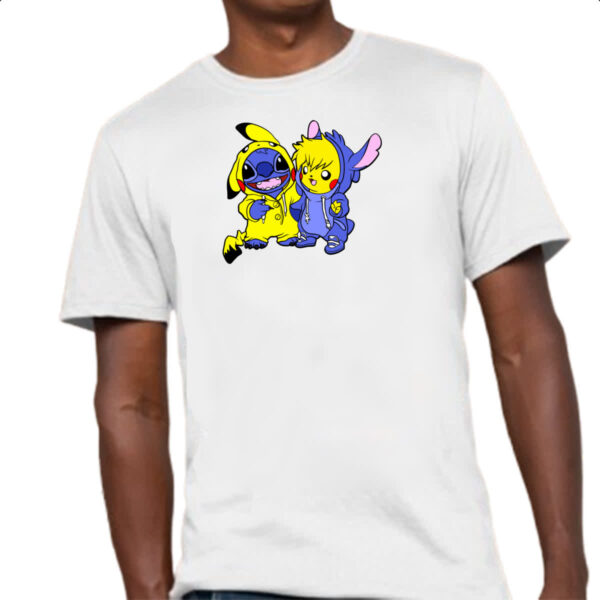 Camiseta Unissex Stitch and Pikachu - Imagem 4