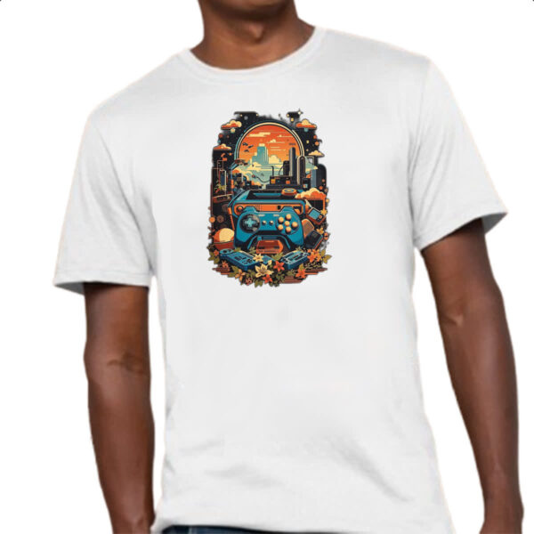 Camiseta Unissex Vintage retro game futurista - Imagem 4