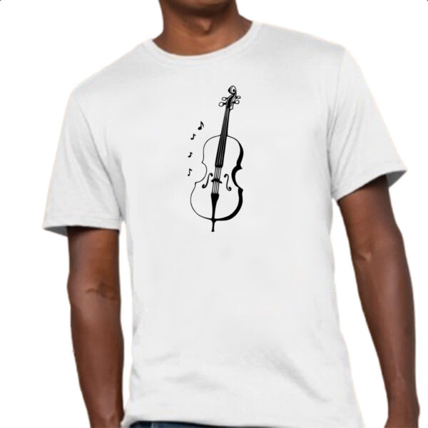 Camiseta Unissex Violino Silhuetta Notas Musicais - Imagem 4