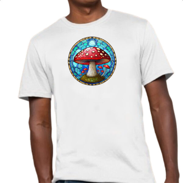 Camiseta Unissex Vitral Cogumelo - Imagem 4