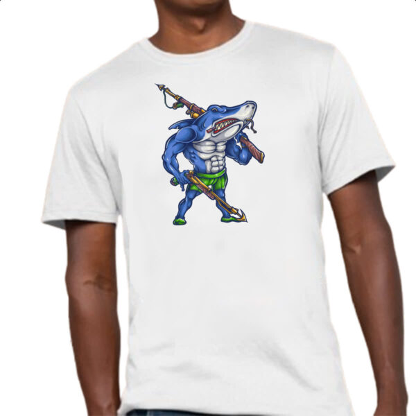 Camiseta Unissex Tubarao cacador armado - Imagem 4