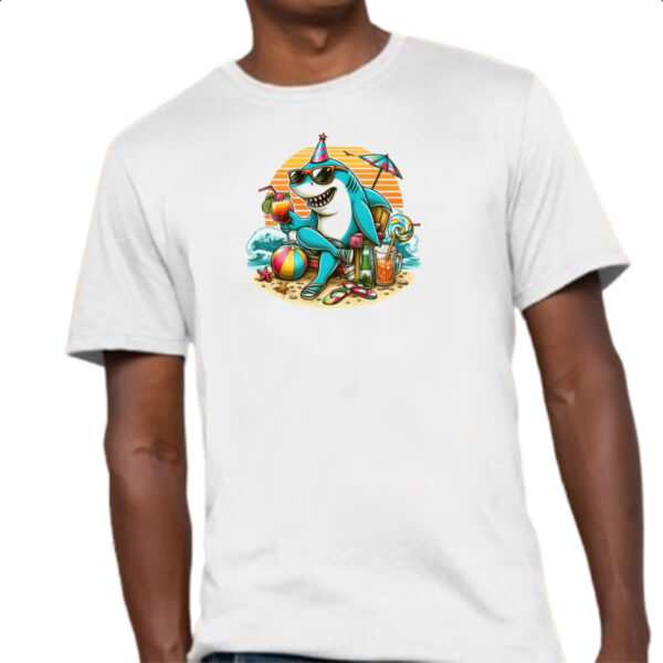 Camiseta Unissex Tubarao de ferias - Imagem 4