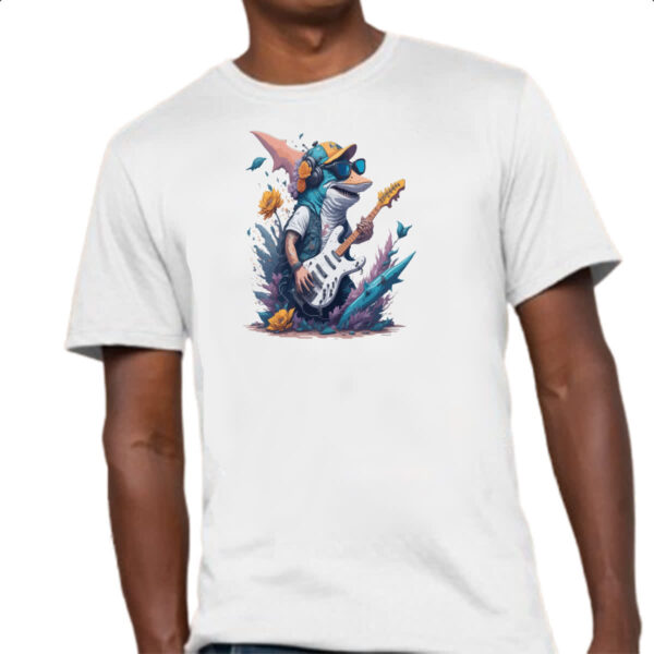 Camiseta Unissex Tubarao guitarrista - Imagem 4